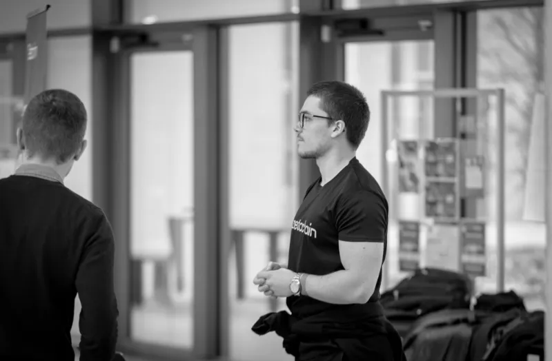 Paul Dupont at a ZetaChain France event at Télécom Paris